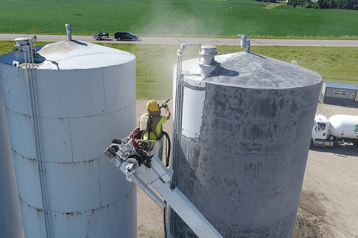 Blästring och restaurering av metallsilos